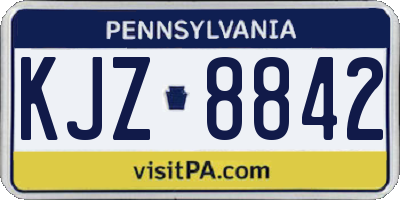 PA license plate KJZ8842