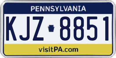 PA license plate KJZ8851