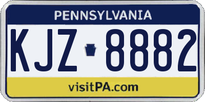 PA license plate KJZ8882