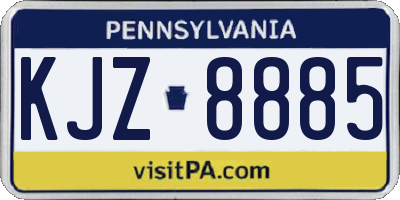 PA license plate KJZ8885