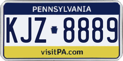 PA license plate KJZ8889