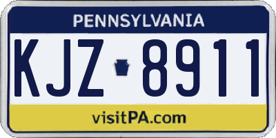 PA license plate KJZ8911