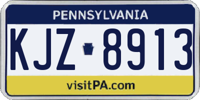 PA license plate KJZ8913