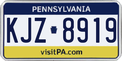PA license plate KJZ8919
