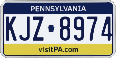 PA license plate KJZ8974