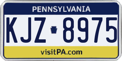 PA license plate KJZ8975