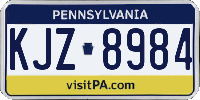 PA license plate KJZ8984