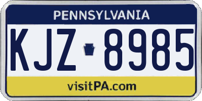 PA license plate KJZ8985