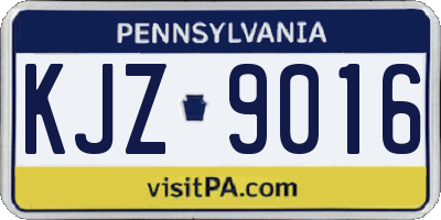 PA license plate KJZ9016