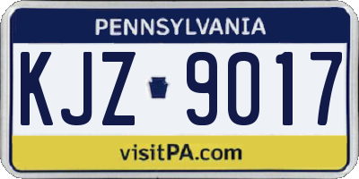 PA license plate KJZ9017