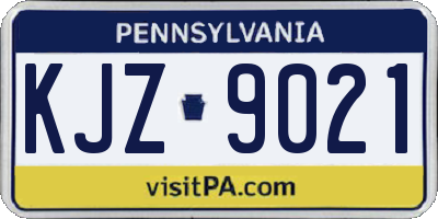 PA license plate KJZ9021