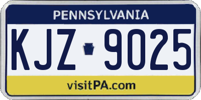 PA license plate KJZ9025
