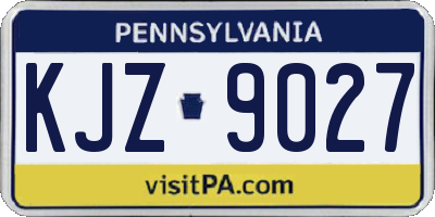 PA license plate KJZ9027