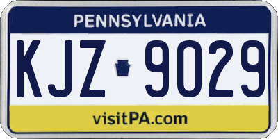 PA license plate KJZ9029