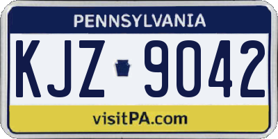 PA license plate KJZ9042
