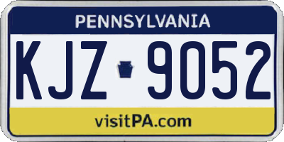 PA license plate KJZ9052