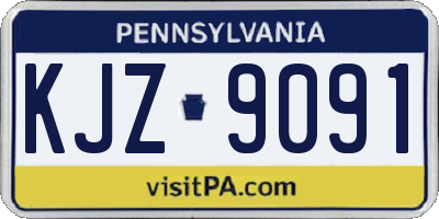 PA license plate KJZ9091