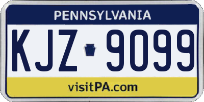 PA license plate KJZ9099