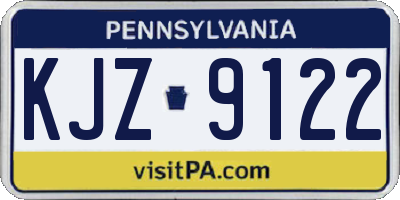 PA license plate KJZ9122