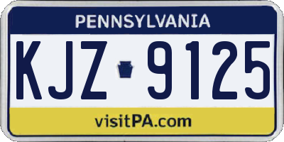 PA license plate KJZ9125