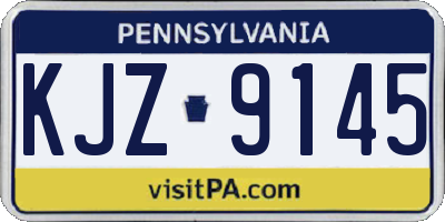 PA license plate KJZ9145