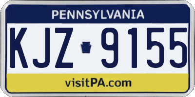 PA license plate KJZ9155