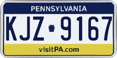 PA license plate KJZ9167