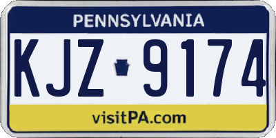 PA license plate KJZ9174