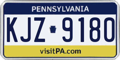 PA license plate KJZ9180