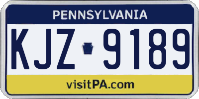 PA license plate KJZ9189