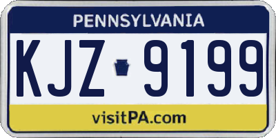 PA license plate KJZ9199