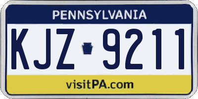 PA license plate KJZ9211