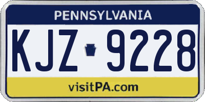PA license plate KJZ9228