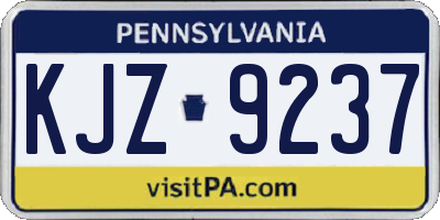 PA license plate KJZ9237