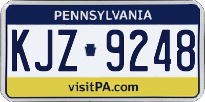 PA license plate KJZ9248
