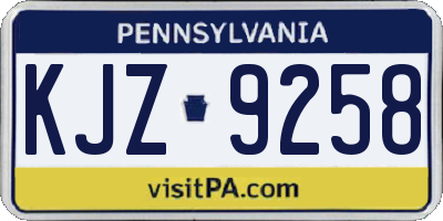 PA license plate KJZ9258