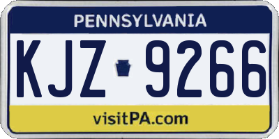PA license plate KJZ9266