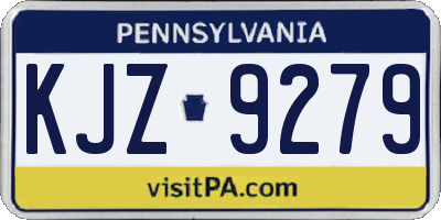 PA license plate KJZ9279