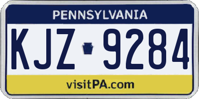 PA license plate KJZ9284