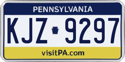 PA license plate KJZ9297
