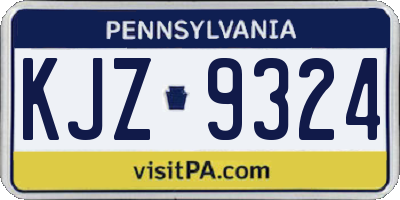 PA license plate KJZ9324