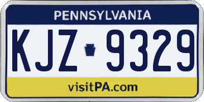 PA license plate KJZ9329
