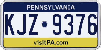 PA license plate KJZ9376
