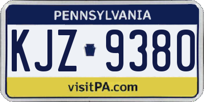 PA license plate KJZ9380