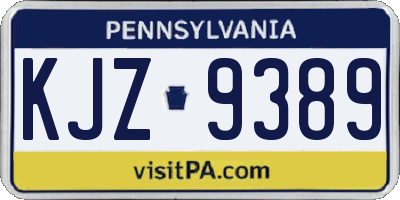 PA license plate KJZ9389