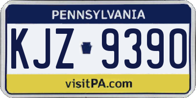 PA license plate KJZ9390