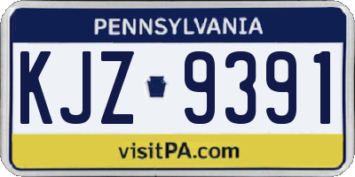 PA license plate KJZ9391