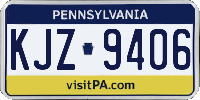PA license plate KJZ9406