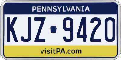 PA license plate KJZ9420