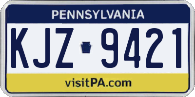 PA license plate KJZ9421